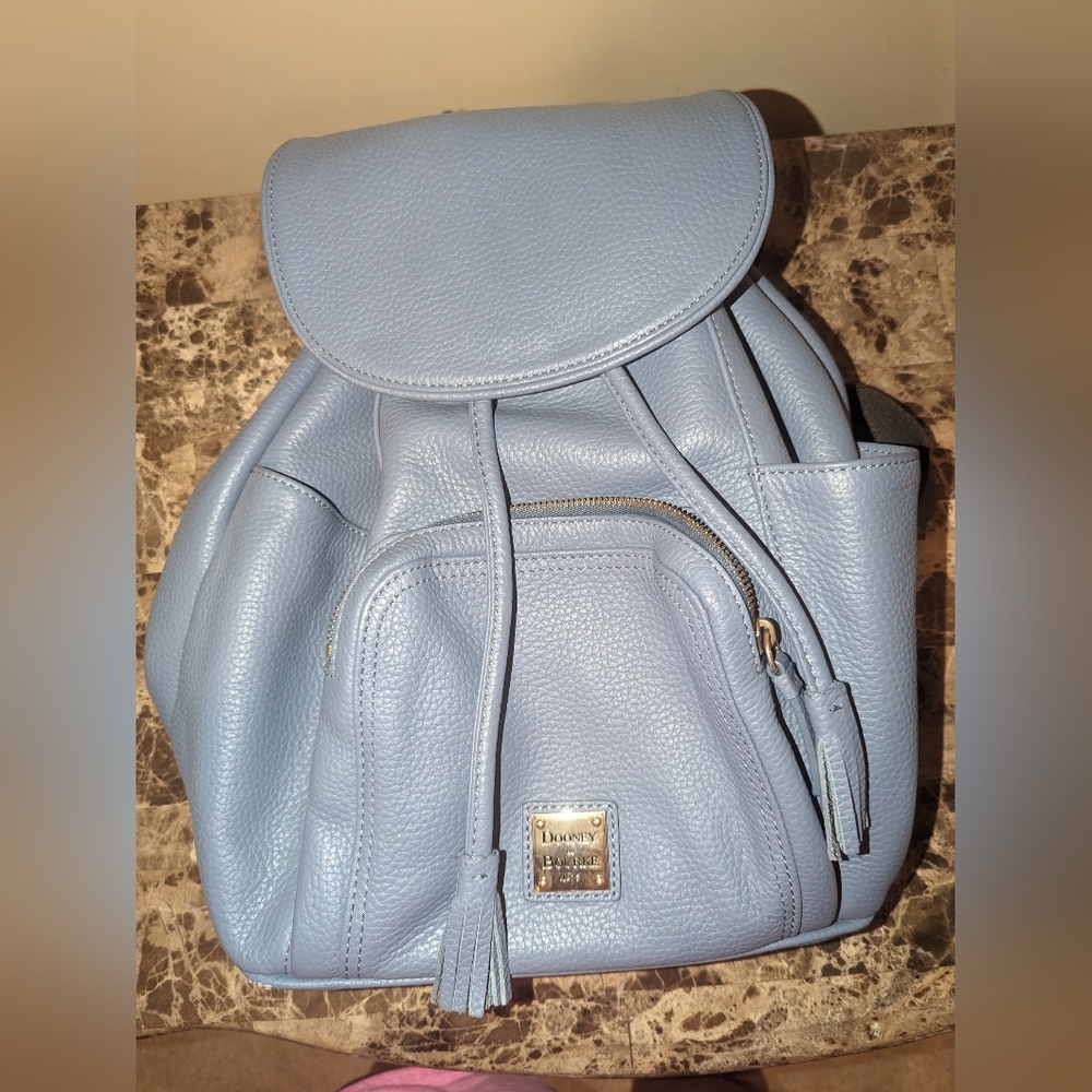 Dooney and Bourke Blue Leather Backpack Purse